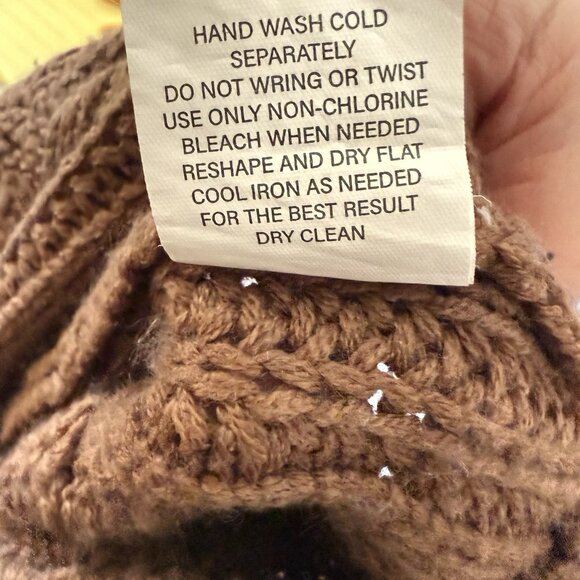 Pink Rose Pullover V-Neck Sweater Long Sleeve Button Back Sz Medium Muted Brown - Picture 7 of 7